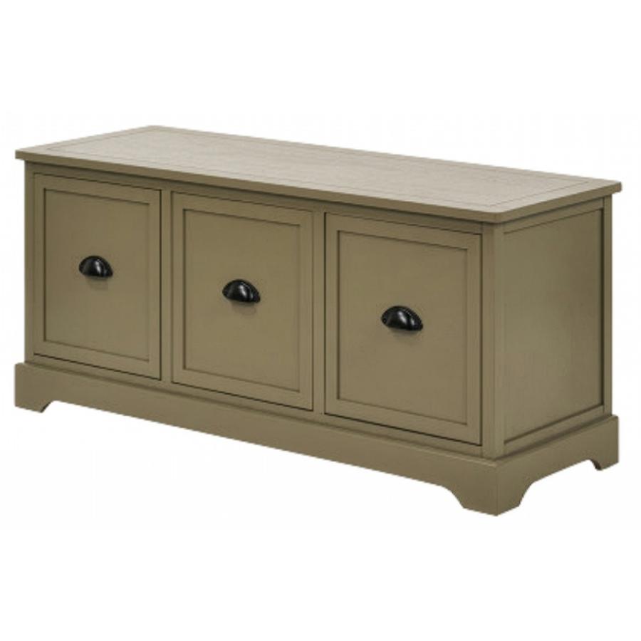 Hawthorne Olive Green 3 Drawer Storage Bench